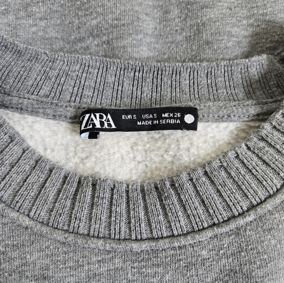 Zara Grey Oversized Plush Crewneck Sweatshirt Size Small - Picture 9 of 14